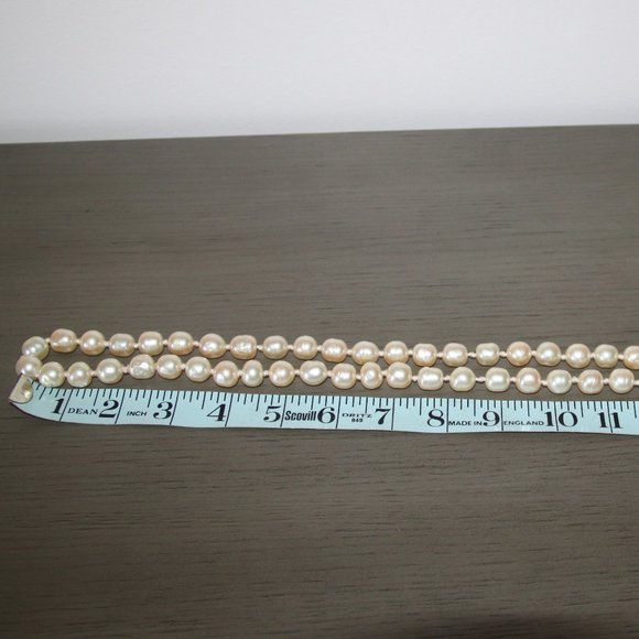 VTG Necklace Freshwater Pearl Glass Hand Knotted Strand Costume Jewelry 19" Drop - Picture 7 of 7